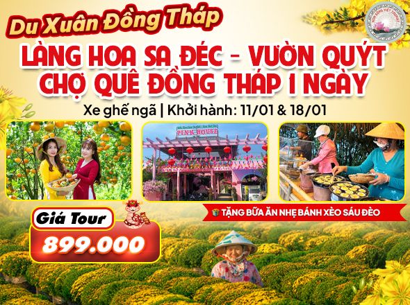 LÀNG HOA SA ĐÉC - VƯỜN QUÝT - CHỢ QUÊ